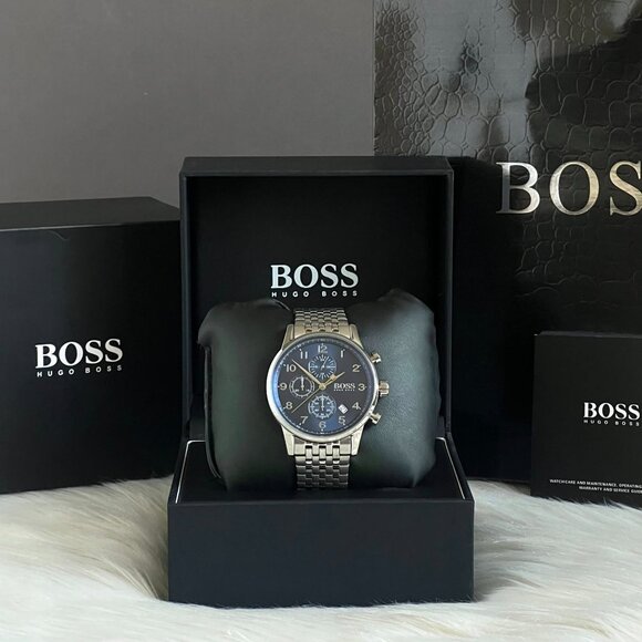 Hugo Boss Men’s Blue Navigator Chronograph Watch (HB1513498) NEW - Picture 5 of 12